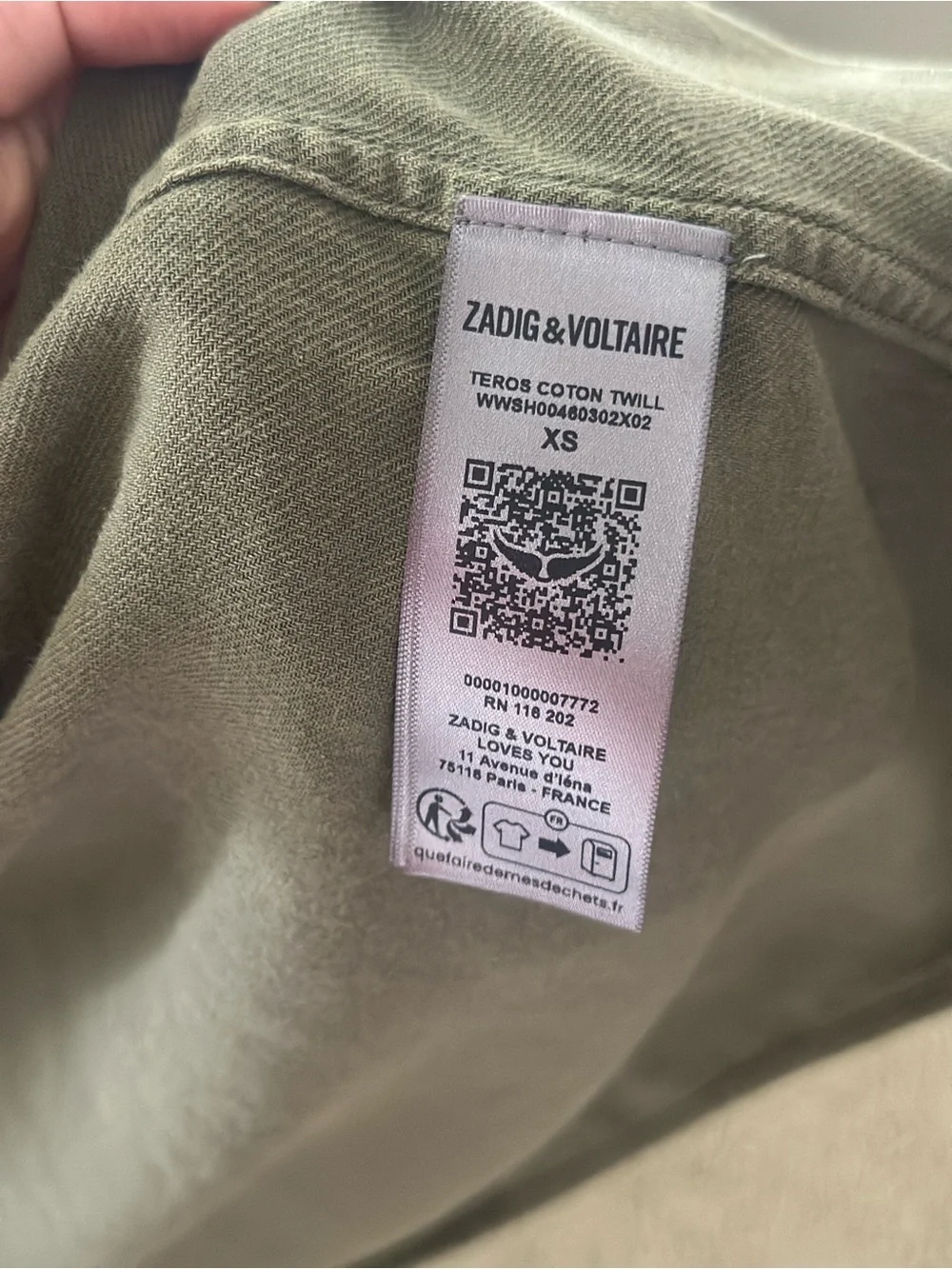 Zadig & Voltaire Olive Green Military Field Shirt Jacket
